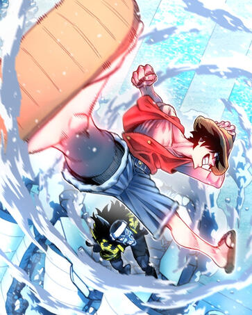 Luffy vs Arlong fan art commission